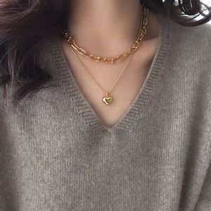 100% Gold Vermeil Heart Necklace